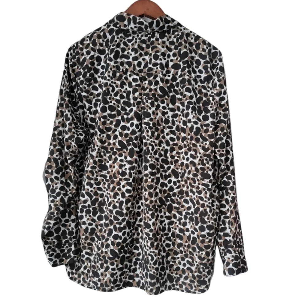 ELLEN TRACY WOMEN'S LONG SLEEVE SHEER BLOUSE XL Black|Mocha|White - Picture 3 of 14